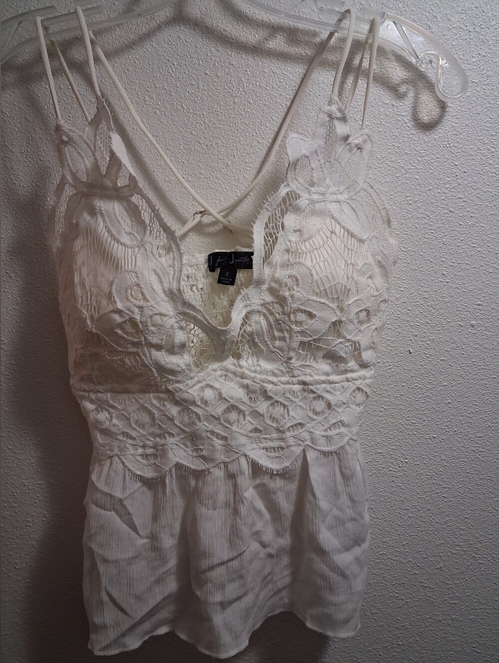 Justify White Crochet Lace Tank